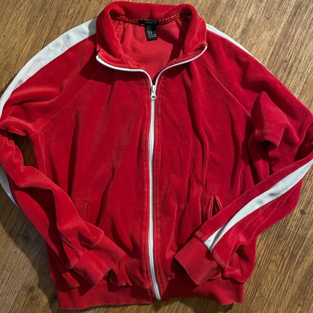 Red Zip Up Jacket size M